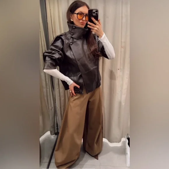 ZARA VOLUME WIDE LEG PANTS ZW COLLECTION